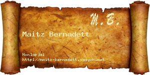 Maitz Bernadett névjegykártya